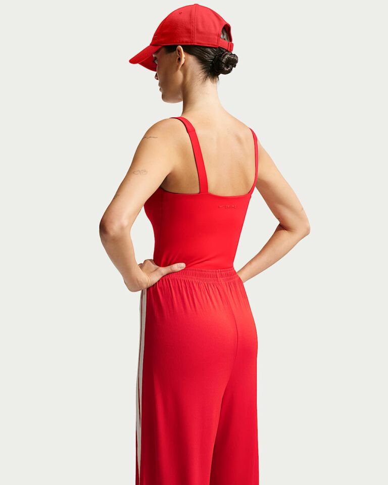 Брюки NikeSKIMS Stretch Knit Oversized Wide-Leg Pants «Sport Red/Ecru» Женская