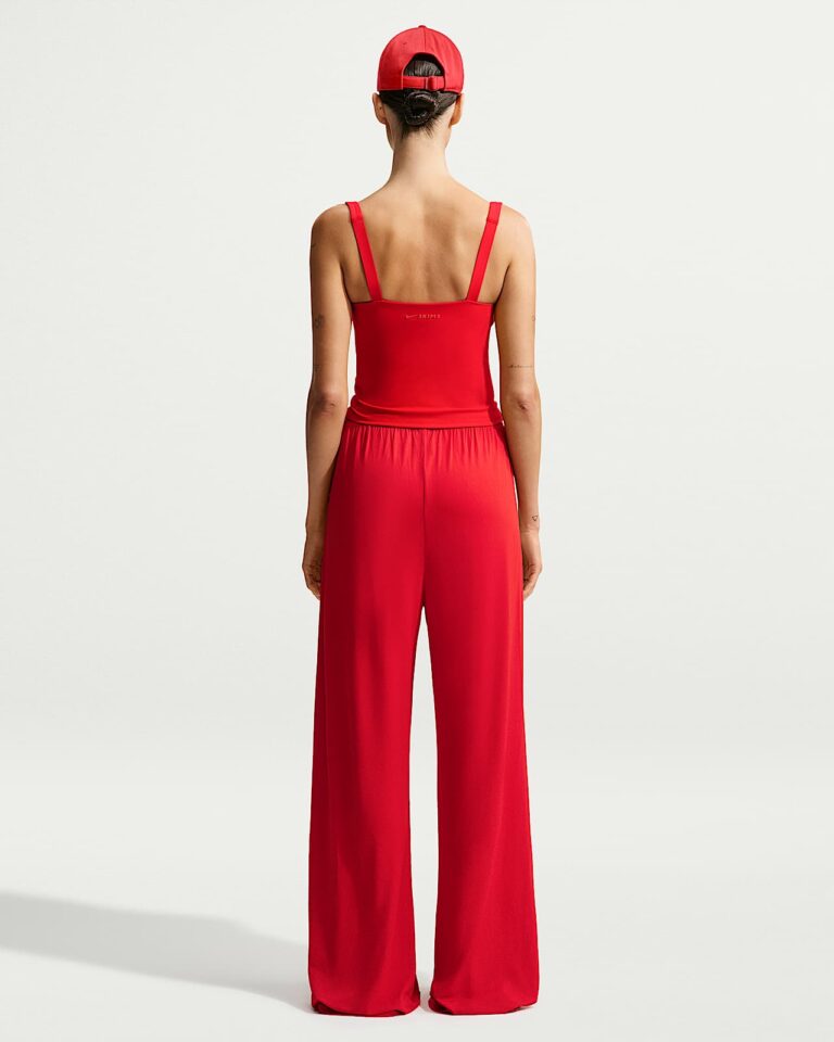 Брюки NikeSKIMS Stretch Knit Oversized Wide-Leg Pants «Sport Red/Ecru» Женская