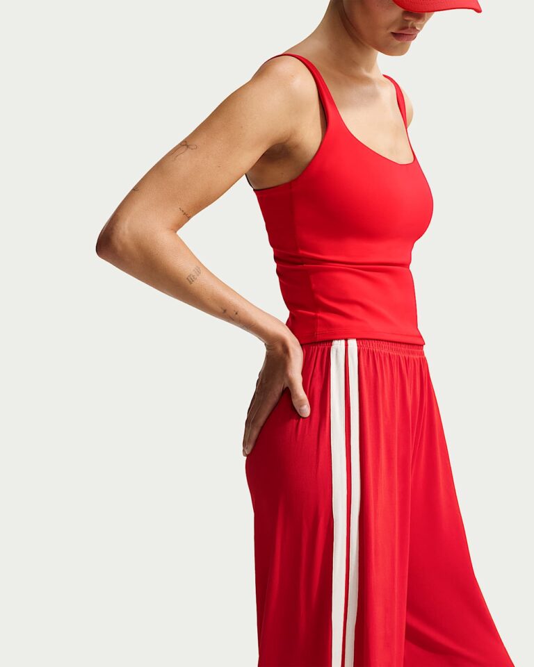 Брюки NikeSKIMS Stretch Knit Oversized Wide-Leg Pants «Sport Red/Ecru» Женская
