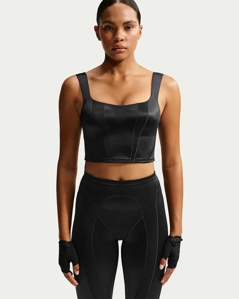 Майка NikeSKIMS Satin Shine Cropped Tank Top «Obsidian» Женская