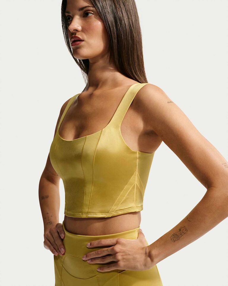 Майка NikeSKIMS Satin Shine Cropped Tank Top «Citrine» Женская