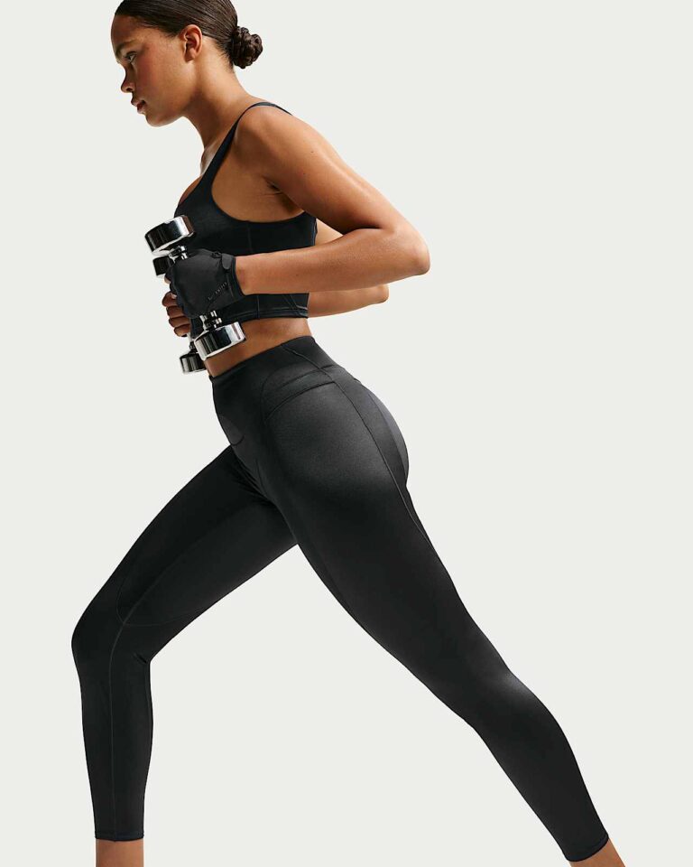 Леггинсы NikeSKIMS Satin Shine High-Waisted 26″ Leggings «Obsidian» Женская