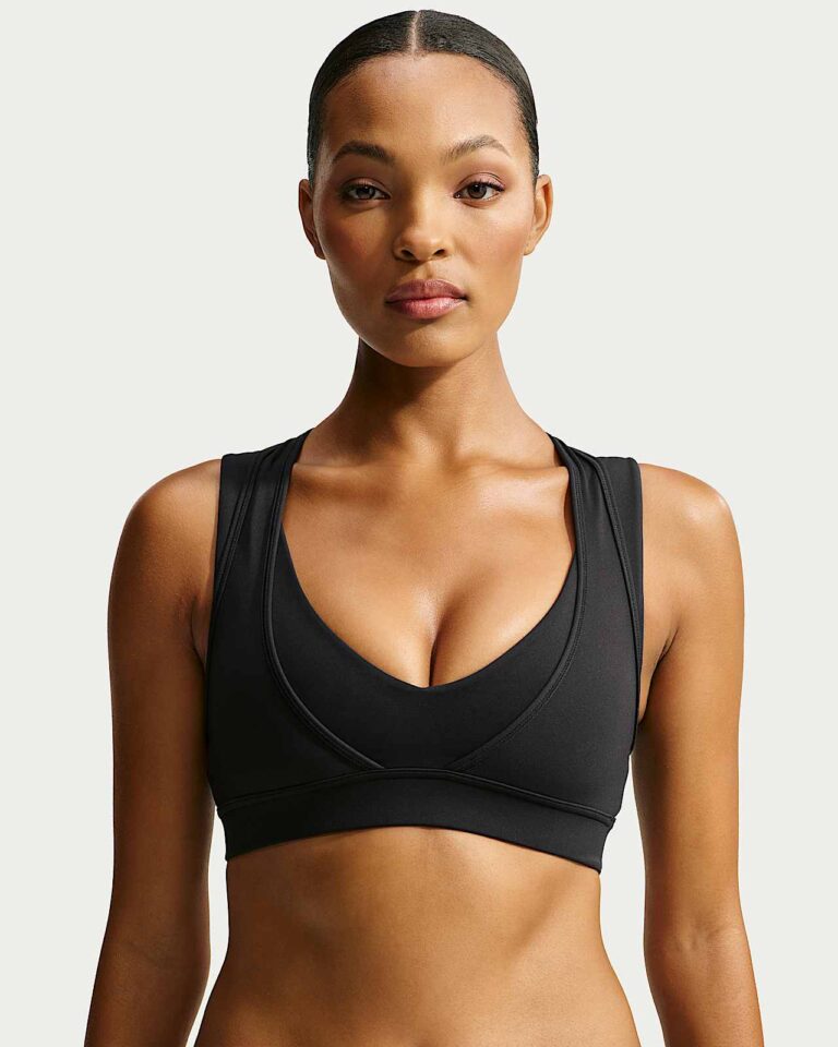 Топ NikeSKIMS Matte Double-Layer Plunge Bra «Obsidian» Женская