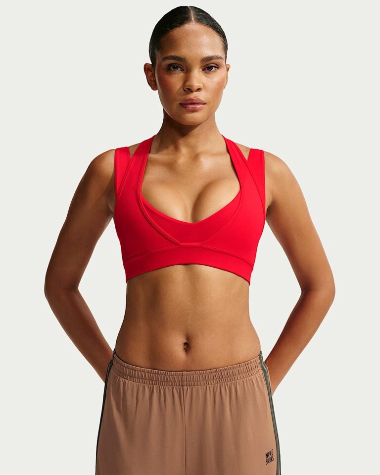 Топ NikeSKIMS Matte Double-Layer Plunge Bra «University Red» Женская