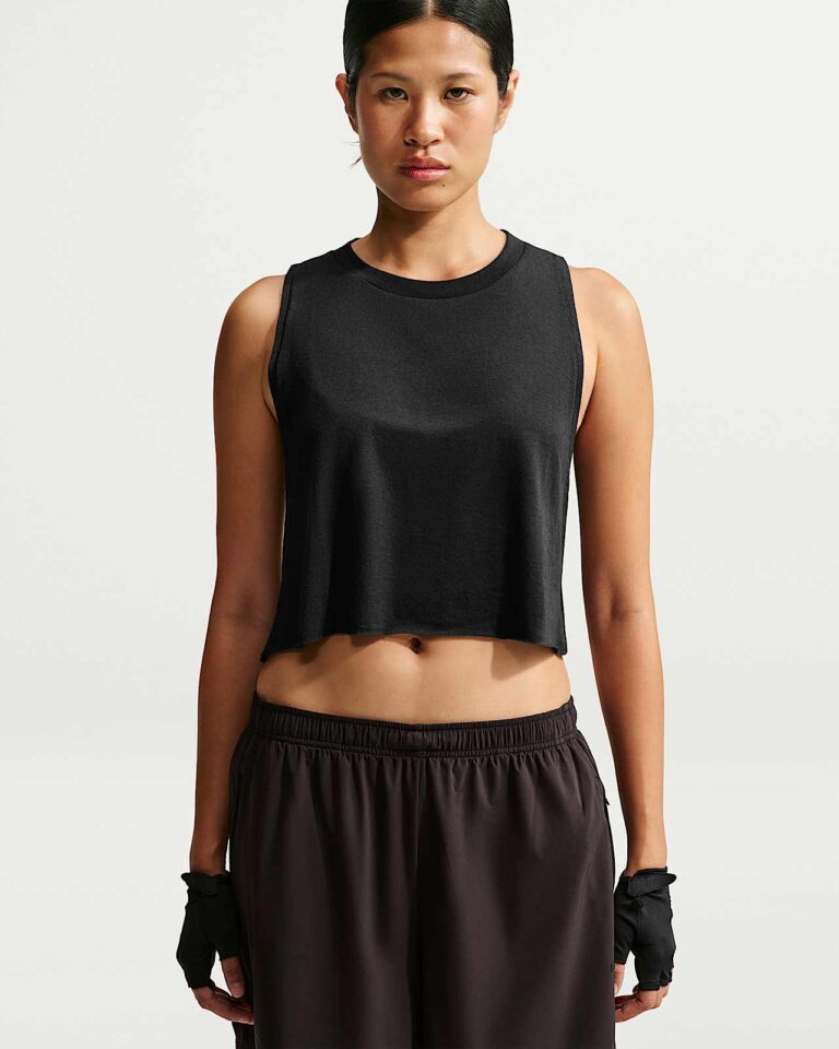 Майка NikeSKIMS Performance Cotton Blend Cropped Tank Top «Obsidian» Женская