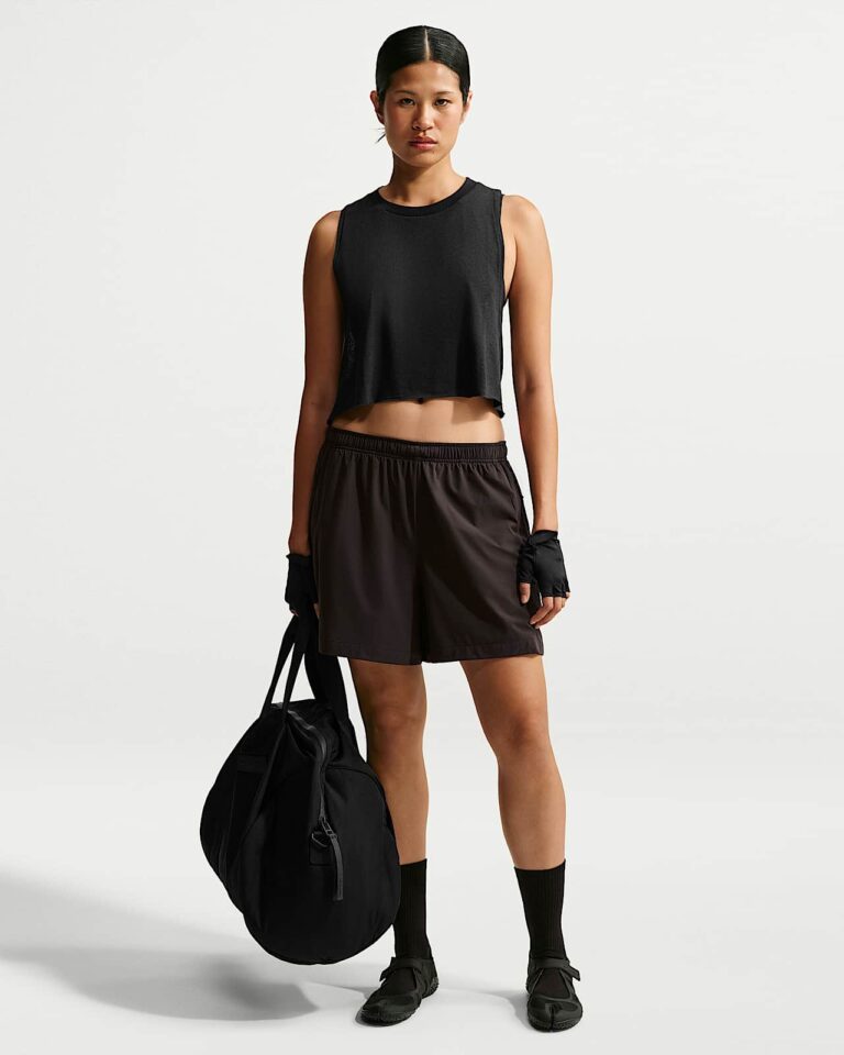 Майка NikeSKIMS Performance Cotton Blend Cropped Tank Top «Obsidian» Женская