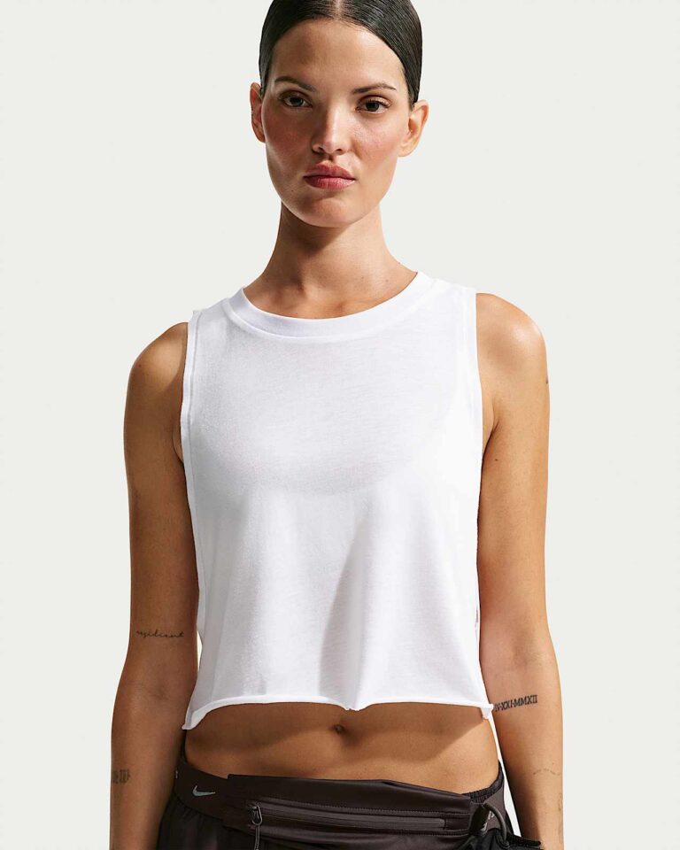 Майка NikeSKIMS Performance Cotton Blend Cropped Tank Top «Snow» Женская