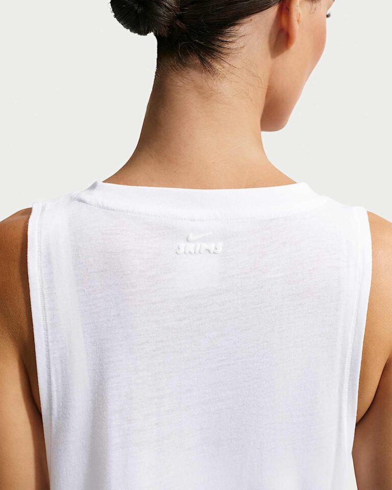 Майка NikeSKIMS Performance Cotton Blend Cropped Tank Top «Snow» Женская