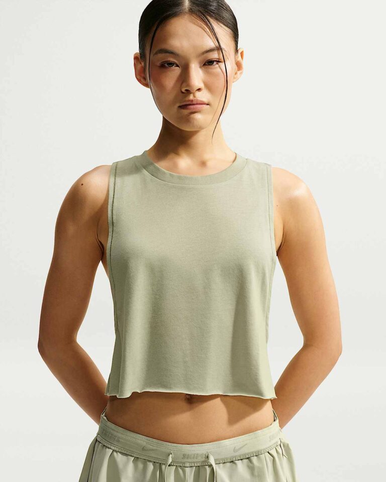 Майка NikeSKIMS Performance Cotton Blend Cropped Tank Top «Talc» Женская