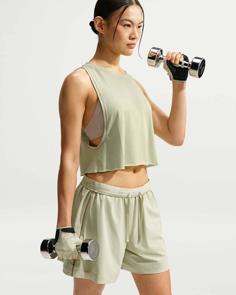 Майка NikeSKIMS Performance Cotton Blend Cropped Tank Top «Talc» Женская