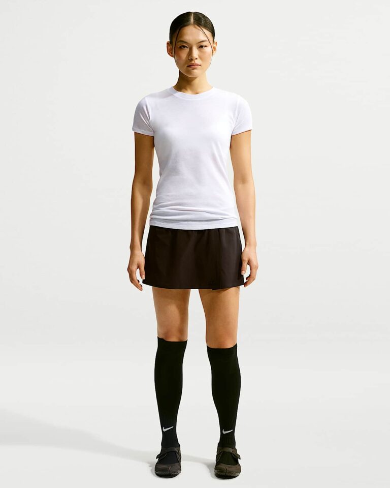 Футболка NikeSKIMS Performance Cotton Blend Short-Sleeve Top «Snow/Ecru» Женская