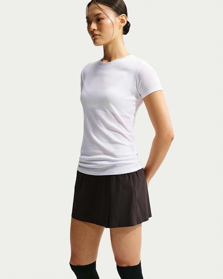 Футболка NikeSKIMS Performance Cotton Blend Short-Sleeve Top «Snow/Ecru» Женская