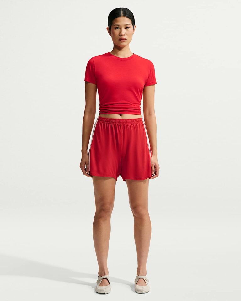 Футболка NikeSKIMS Performance Cotton Blend Short-Sleeve Top «University Red» Женская