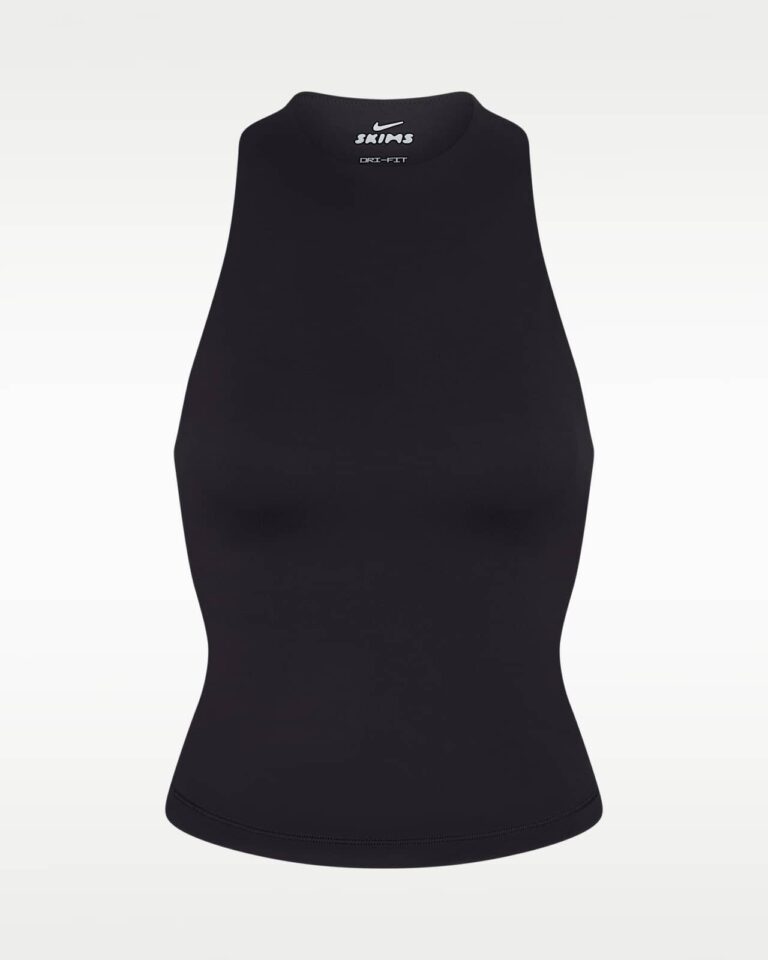 Майка NikeSKIMS Matte Mock-Neck Racerback Tank Top «Obsidian» Женская