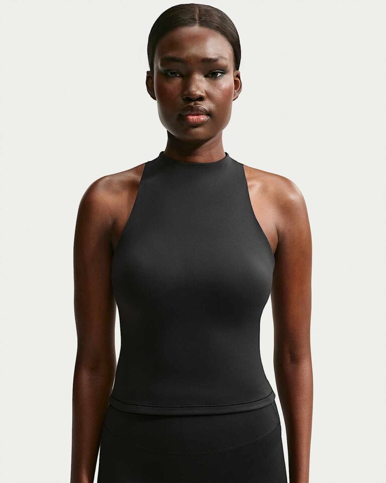 Майка NikeSKIMS Matte Mock-Neck Racerback Tank Top «Obsidian» Женская