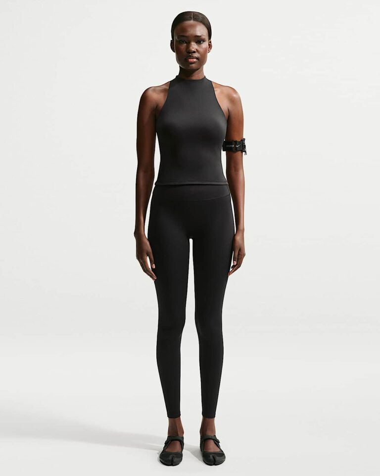 Майка NikeSKIMS Matte Mock-Neck Racerback Tank Top «Obsidian» Женская
