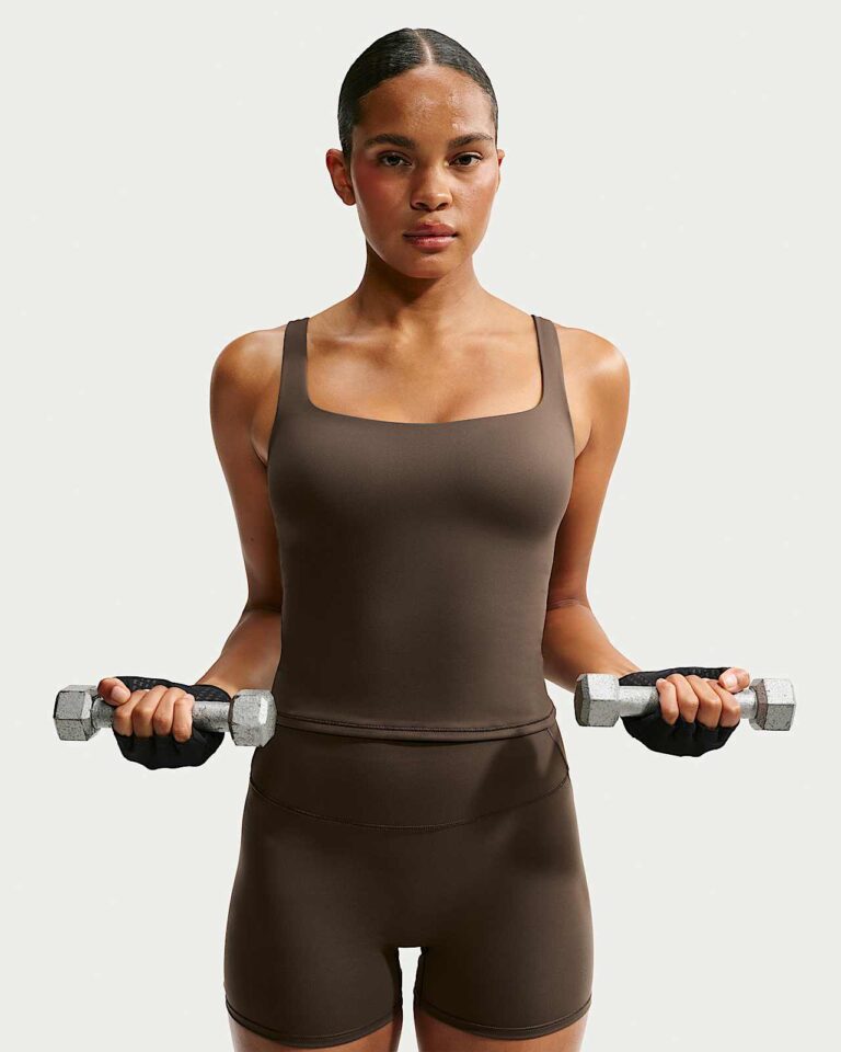 Майка NikeSKIMS Matte Square-Neck Tank «Dark Sepia» Женская