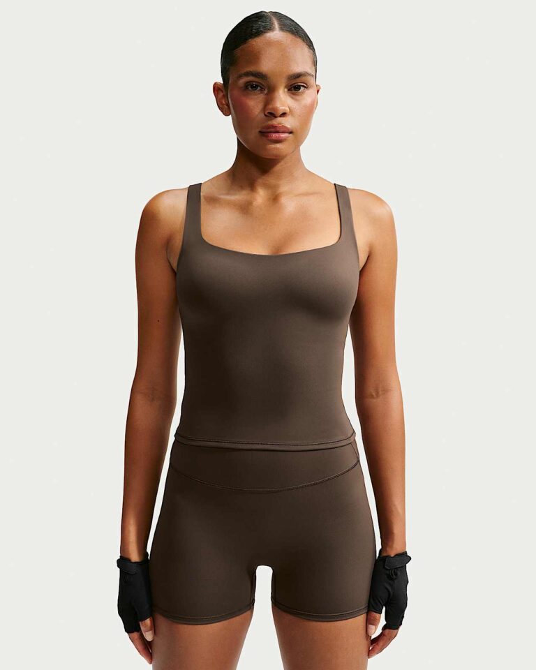 Майка NikeSKIMS Matte Square-Neck Tank «Dark Sepia» Женская